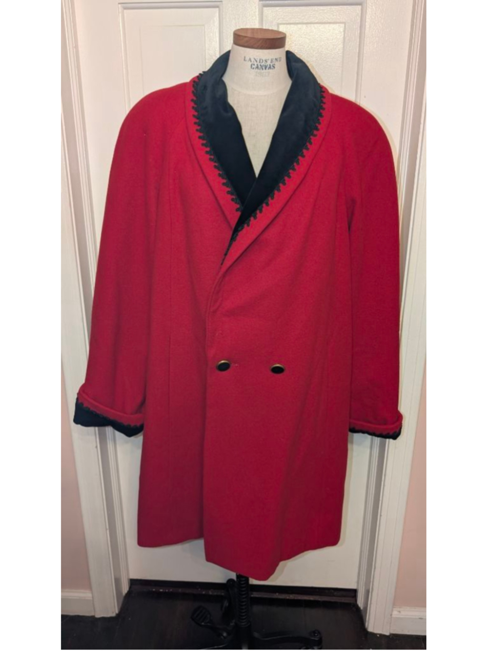 Women's DONNYBROOK Red & Black Pea Coat, Plus Size 16